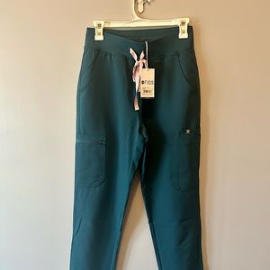 Figs high Waisted Yola Pant in Caribbean Blue NWT